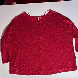 Madison Sparkling Red Sequin Blouse